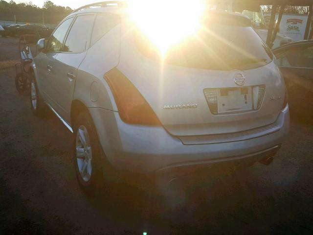 JN8AZ08W66W549571 - 2006 NISSAN MURANO SL SILVER photo 3