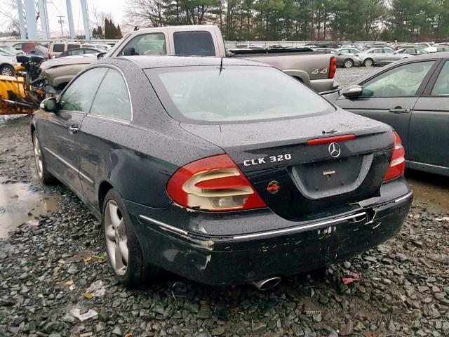 WDBTJ65J24F118261 - 2004 MERCEDES-BENZ CLK 320C BLACK photo 3