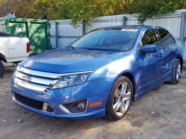 3FAHP0KC5AR276753 - 2010 FORD FUSION SPO BLUE photo 2