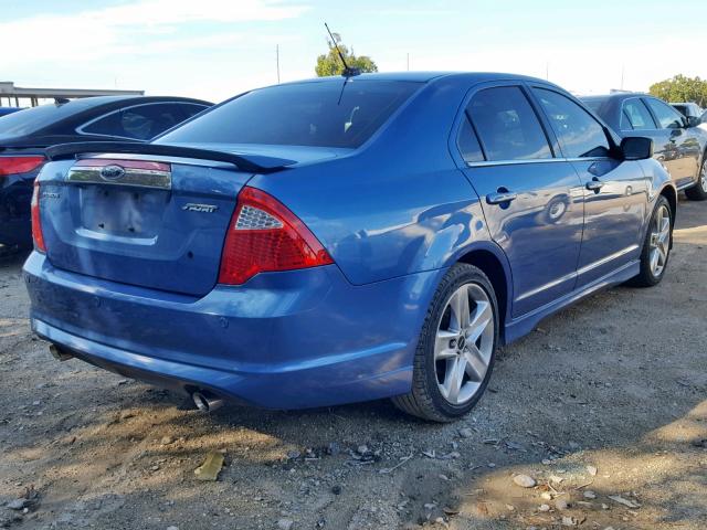 3FAHP0KC5AR276753 - 2010 FORD FUSION SPO BLUE photo 4