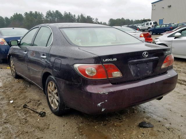 JTHBA30G845014319 - 2004 LEXUS ES 330 BURGUNDY photo 3