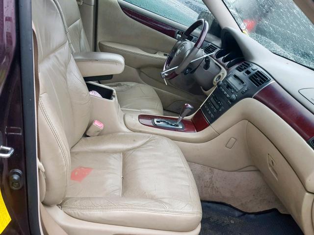 JTHBA30G845014319 - 2004 LEXUS ES 330 BURGUNDY photo 5