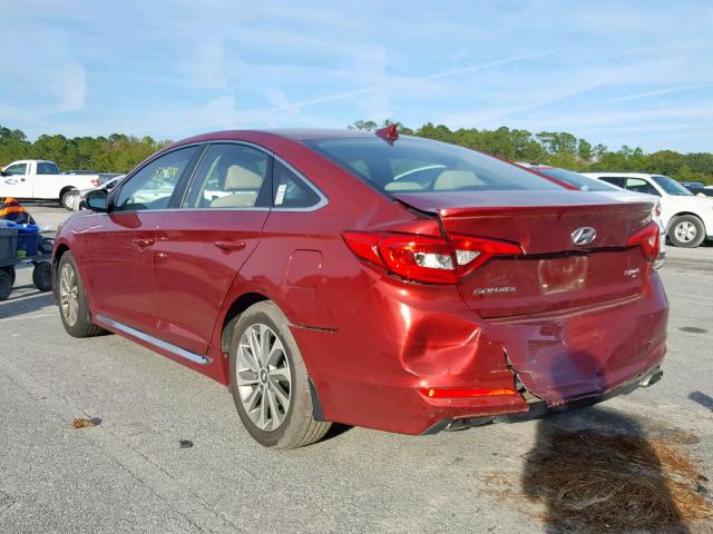 5NPE34AF5FH078552 - 2015 HYUNDAI SONATA SPO RED photo 3