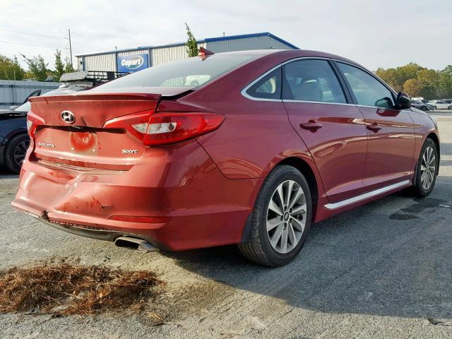 5NPE34AF5FH078552 - 2015 HYUNDAI SONATA SPO RED photo 4