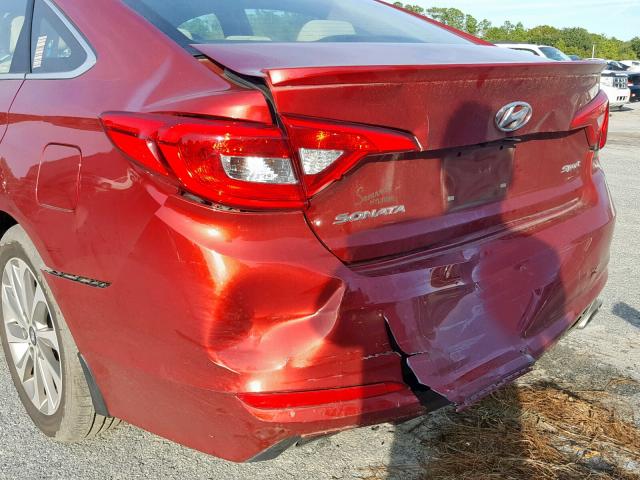 5NPE34AF5FH078552 - 2015 HYUNDAI SONATA SPO RED photo 9