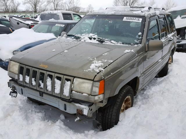 1J4GZ78Y2TC296451 - 1996 JEEP GRAND CHER BROWN photo 2