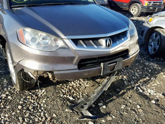 5J8TB18288A010060 - 2008 ACURA RDX GRAY photo 9