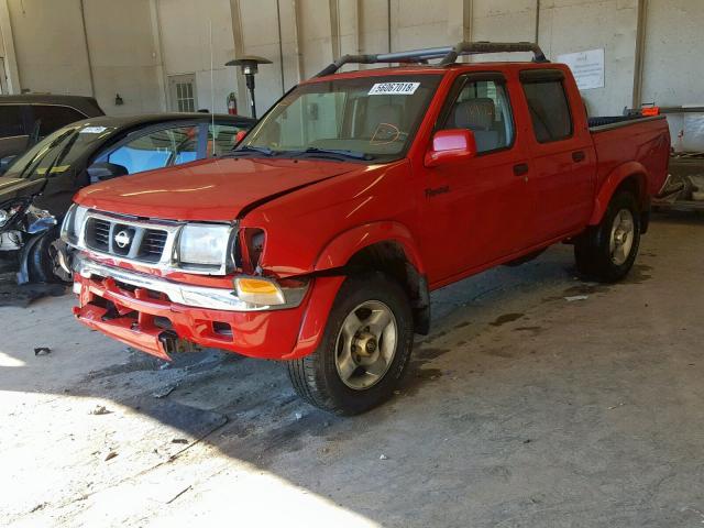 1N6ED27Y7YC388109 - 2000 NISSAN FRONTIER C RED photo 2