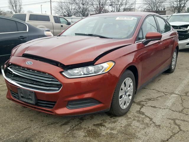 3FA6P0G75ER200376 - 2014 FORD FUSION S ORANGE photo 2