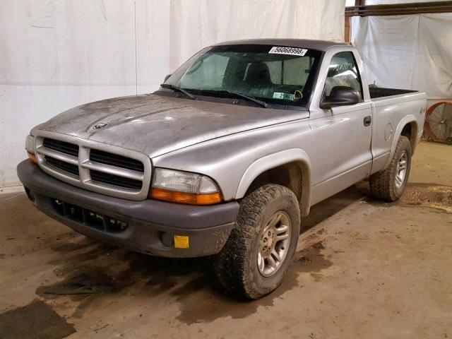 1D7GG16X23S355884 - 2003 DODGE DAKOTA SXT SILVER photo 2