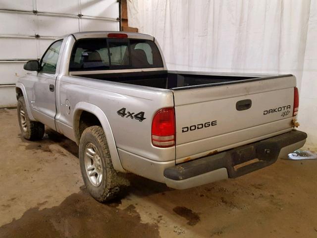 1D7GG16X23S355884 - 2003 DODGE DAKOTA SXT SILVER photo 3