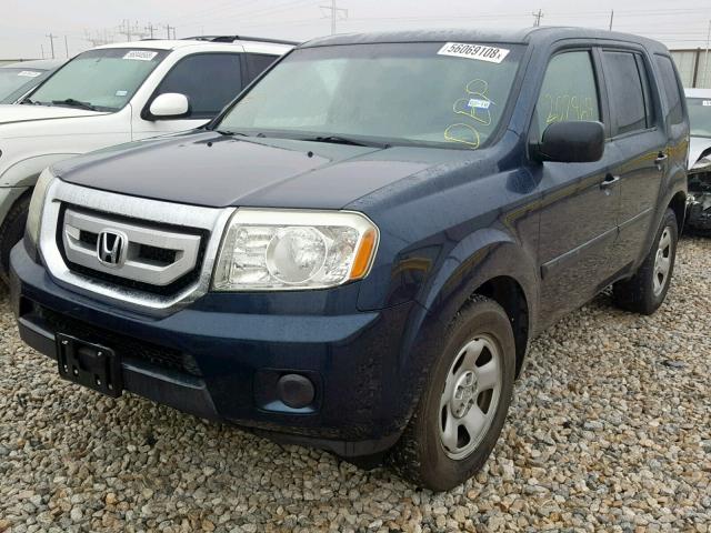 5FNYF38209B013533 - 2009 HONDA PILOT LX BLUE photo 2