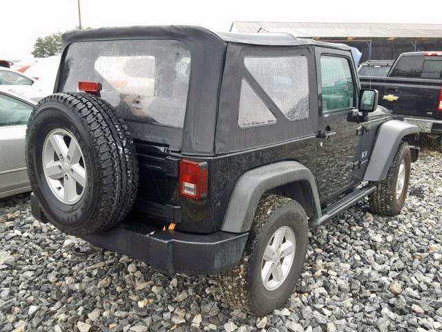 1J4FA24167L119485 - 2007 JEEP WRANGLER X BLACK photo 4