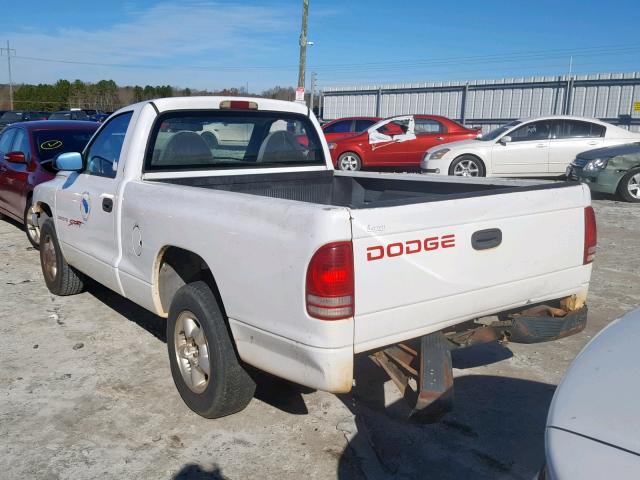 1B7FL26X1XS124780 - 1999 DODGE DAKOTA WHITE photo 3