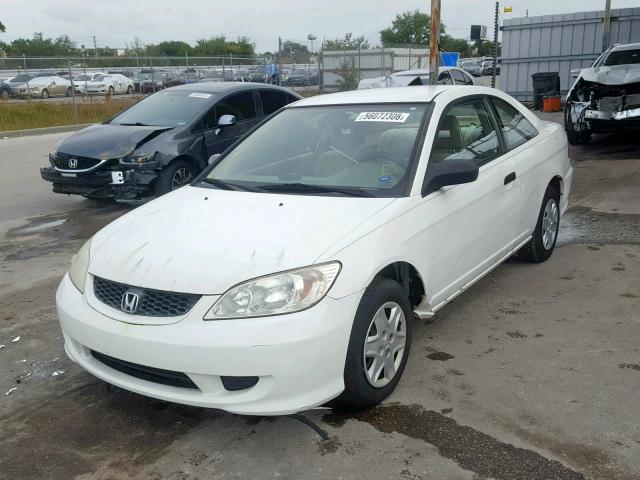 1HGEM22134L057861 - 2004 HONDA CIVIC DX V WHITE photo 2