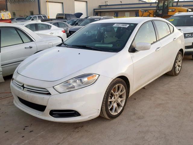 1C3CDFBA3DD175033 - 2013 DODGE DART SXT WHITE photo 2