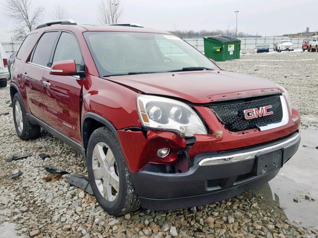 1GKEV33707J169221 - 2007 GMC ACADIA SLT BURGUNDY photo 1