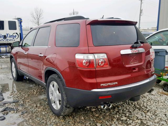 1GKEV33707J169221 - 2007 GMC ACADIA SLT BURGUNDY photo 3