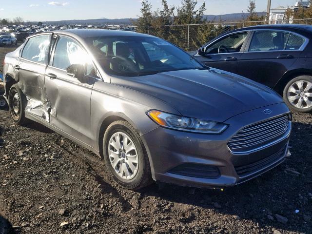 3FA6P0G70DR166927 - 2013 FORD FUSION S GRAY photo 1