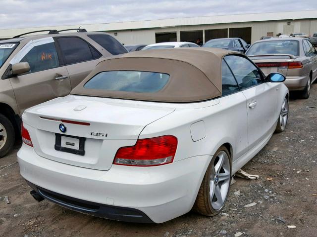 WBAUN93568VE94149 - 2008 BMW 135 I WHITE photo 4