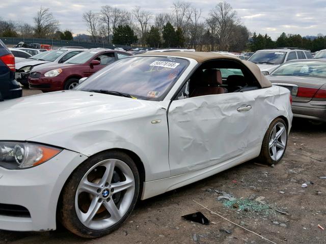 WBAUN93568VE94149 - 2008 BMW 135 I WHITE photo 9