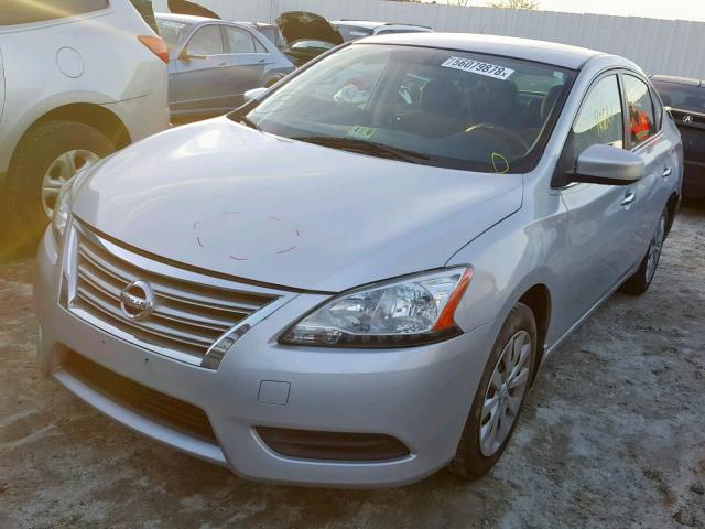 3N1AB7AP9EY217677 - 2014 NISSAN SENTRA S SILVER photo 2