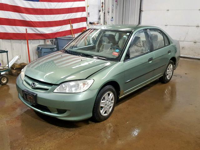 1HGES163X4L005994 - 2004 HONDA CIVIC DX V GREEN photo 2