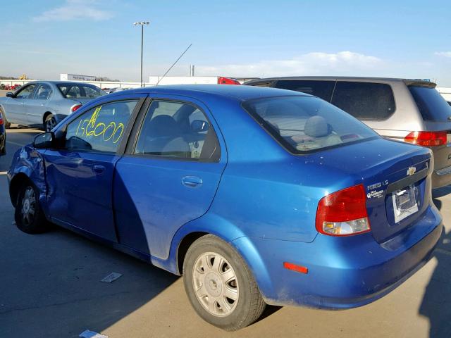KL1TD52675B433687 - 2005 CHEVROLET AVEO BASE Mavi foto 3