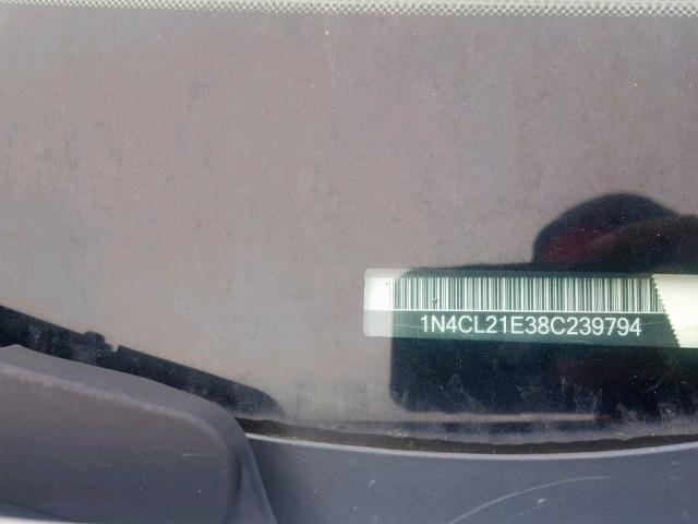 1N4CL21E38C239794 - 2008 NISSAN ALTIMA HYB GRAY photo 10