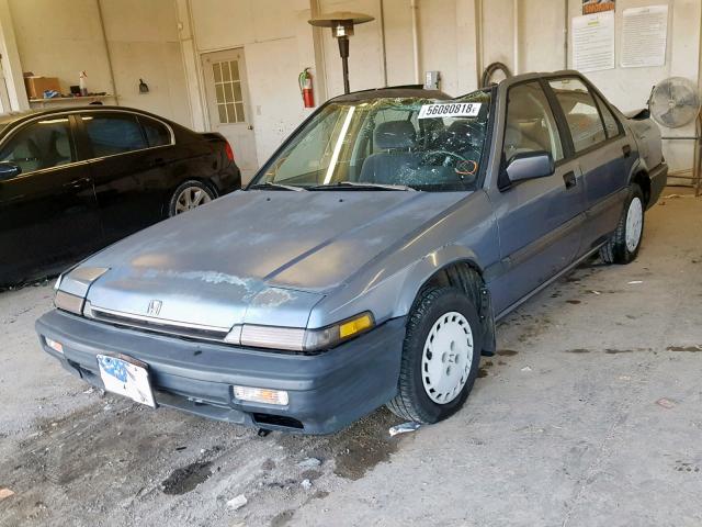 JHMCA552XKC007636 - 1989 HONDA ACCORD DX BLUE photo 2