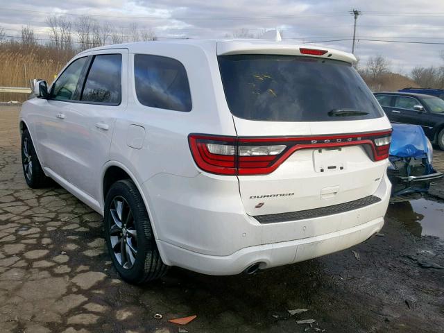 1C4RDJDG1JC312353 - 2018 DODGE DURANGO GT WHITE photo 3