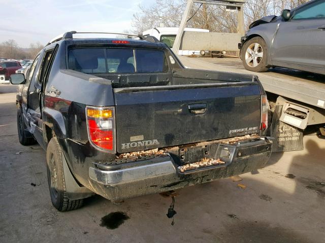 2HJYK16586H525703 - 2006 HONDA RIDGELINE BLACK photo 3