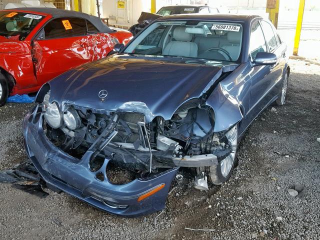 WDBUF56X37B098214 - 2007 MERCEDES-BENZ E 350 BLUE photo 2