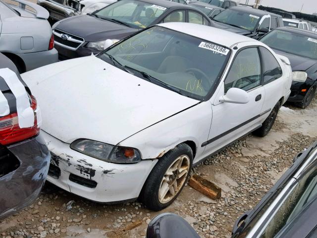 1HGEJ2242PL023689 - 1993 HONDA CIVIC DX WHITE photo 2