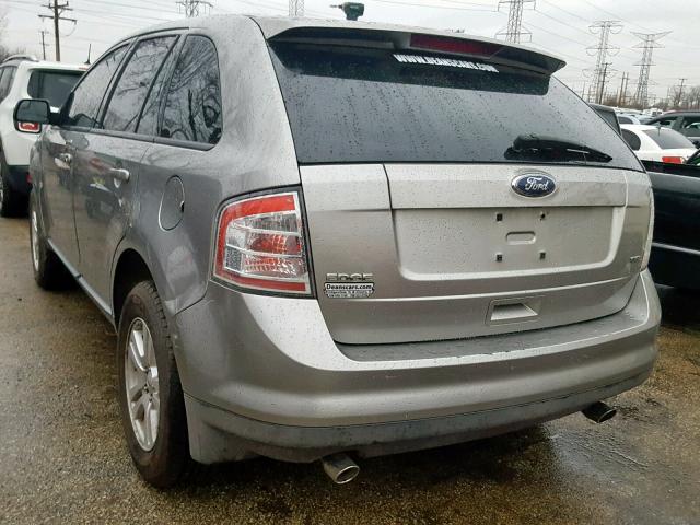 2FMDK38C68BA20562 - 2008 FORD EDGE SEL SILVER photo 3