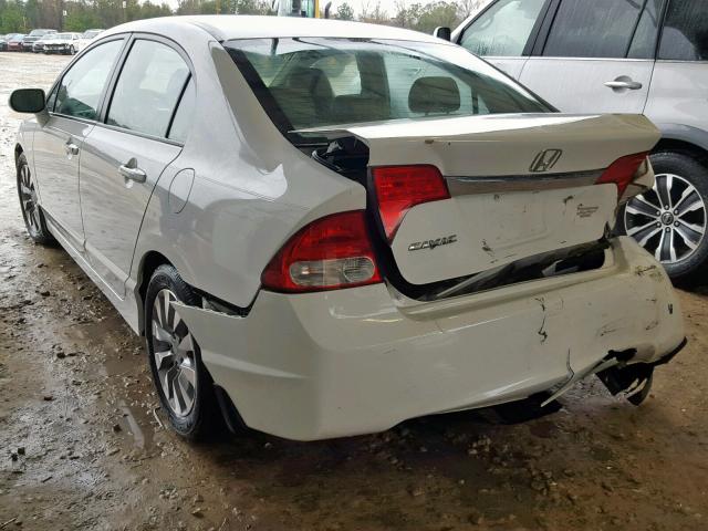 2HGFA16969H529708 - 2009 HONDA CIVIC EXL WHITE photo 3