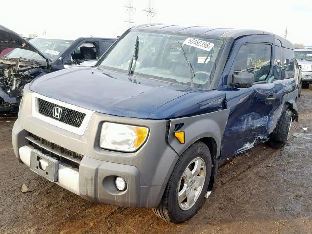 5J6YH285X3L009986 - 2003 HONDA ELEMENT EX BLUE photo 2