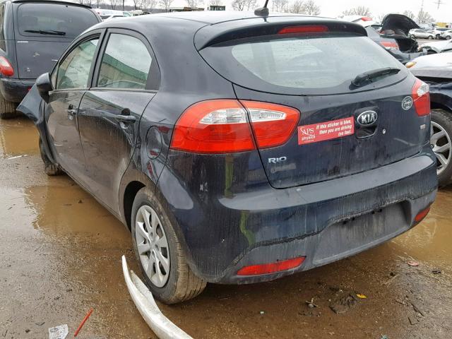 KNADM5A35D6208399 - 2013 KIA RIO LX BLACK photo 3