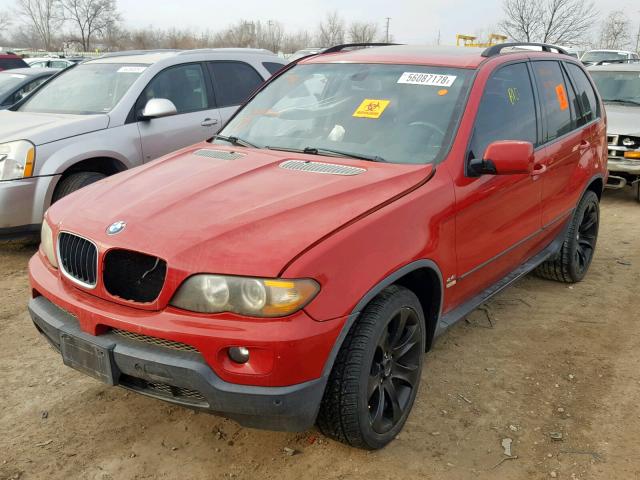 5UXFB53525LV13022 - 2005 BMW X5 4.4I RED photo 2