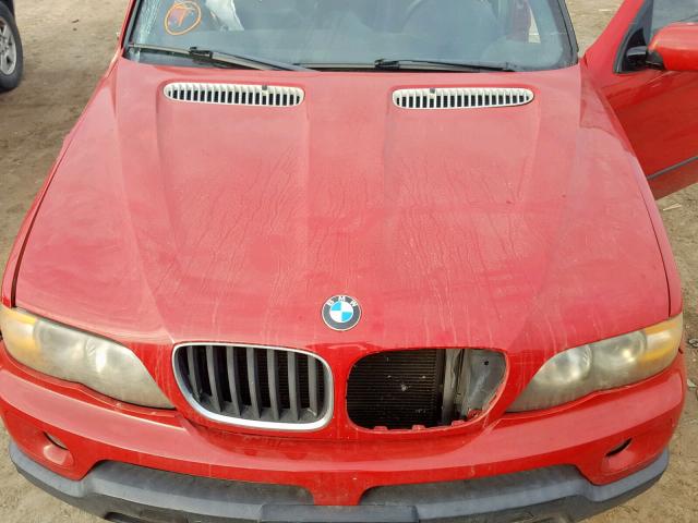 5UXFB53525LV13022 - 2005 BMW X5 4.4I RED photo 7