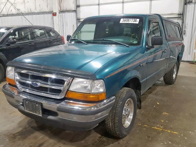 1FTYR10C3WPA54370 - 1998 FORD RANGER GREEN photo 2