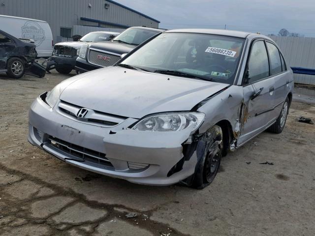 1HGES16405L014990 - 2005 HONDA CIVIC DX SILVER photo 2