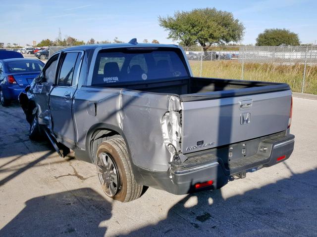 5FPYK2F68JB001606 - 2018 HONDA RIDGELINE SILVER photo 3