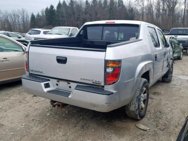 2HJYK16228H541730 - 2008 HONDA RIDGELINE SILVER photo 4