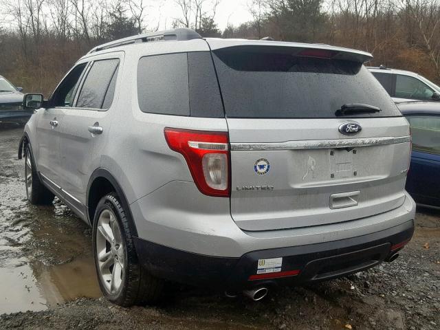 1FM5K8F8XFGA78051 - 2015 FORD EXPLORER L SILVER photo 3