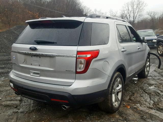 1FM5K8F8XFGA78051 - 2015 FORD EXPLORER L SILVER photo 4