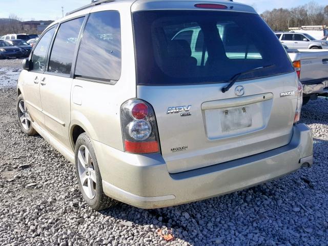 JM3LW28J740522870 - 2004 MAZDA MPV WAGON GOLD photo 3