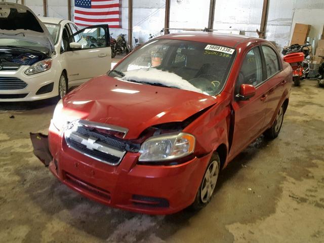 KL1TD5DE2AB044471 - 2010 CHEVROLET AVEO LS RED photo 2