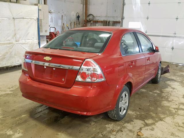 KL1TD5DE2AB044471 - 2010 CHEVROLET AVEO LS RED photo 4