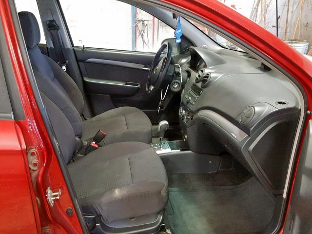 KL1TD5DE2AB044471 - 2010 CHEVROLET AVEO LS RED photo 5